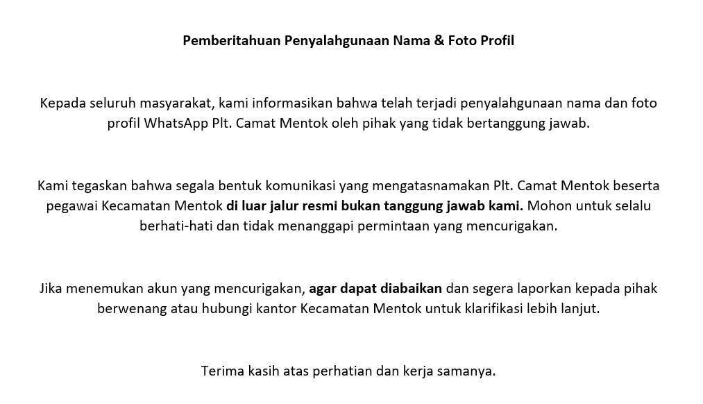 Penyalahgunaan Nama dan Profil
